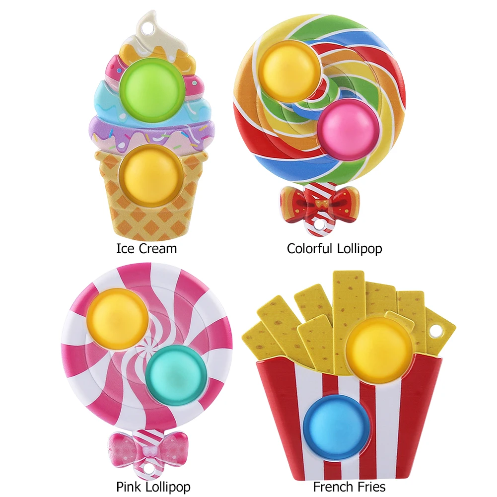 

Радужная силиконовая пузырьковая игрушка-антистресс для пальцев, ремесла для снятия стресса, подарок на день ребенка, подвеска, антистресс...