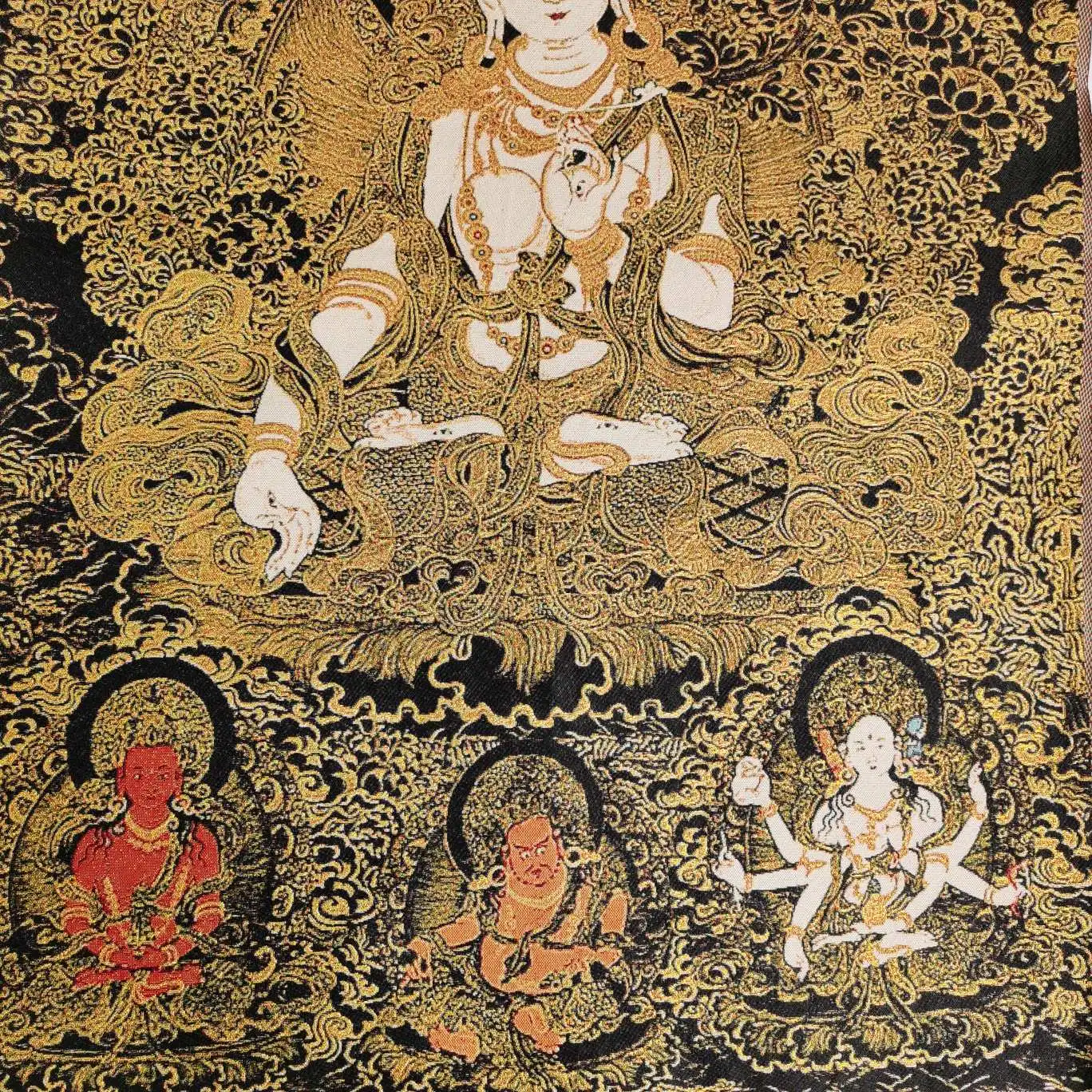 36 &quotтибетский с тканевым верхом вышитыми шелк Буддизм Белая Тара Гуань Инь Tangka