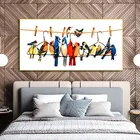 Винтаж Wall Art холст для живописи отпечатки творчества с цветными птицами стенд плакат Фламинго домашний декор изображение Спальня Гостиная