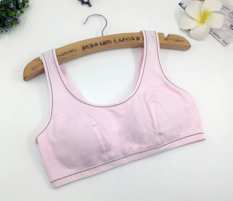 Однотонные бюстгальтеры для девочек первого обучения подростков из хлопка