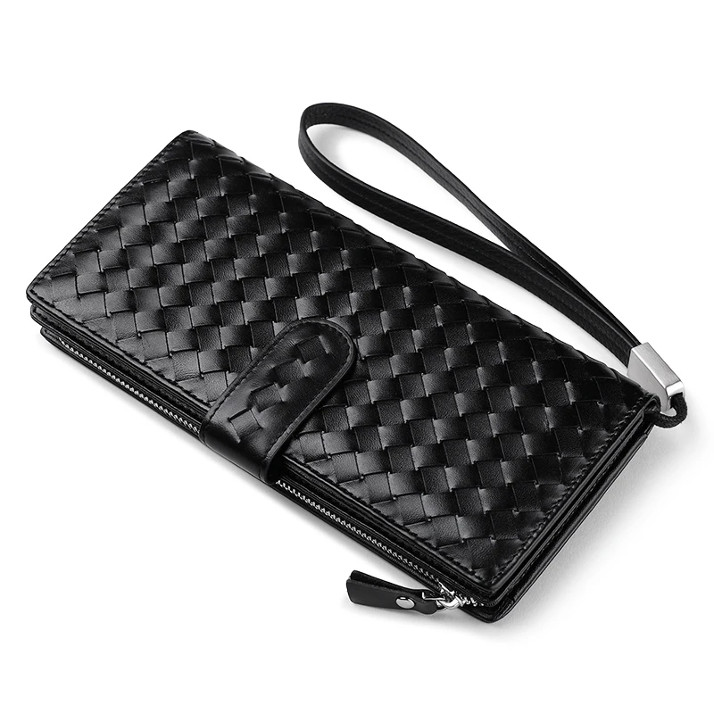 Мужской кошелек WILLIAMPOLO итальянский вязаный Изысканный клатч из натуральной кожи