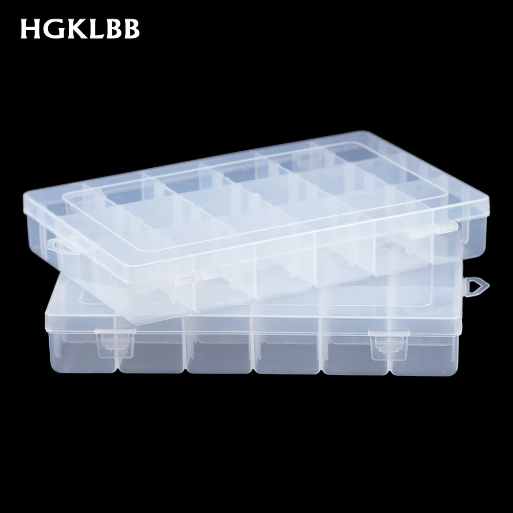 HGKLBB регулируемая 16 слотов пластиковая большая коробка для хранения прозрачная