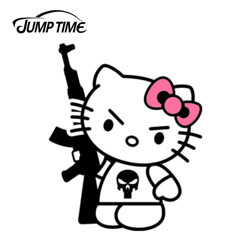 Время прыжка 13 см х 10 6 для аппарата Hello Kitty Ak Виниловая наклейка забавные Стикеры