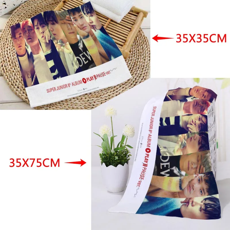 Пользовательский KPOP супер младший Печатный квадратный полотенце s микрофибра