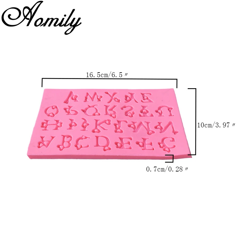Силиконовые формы для украшения тортов Aomily буквы алфавита помадки желе сахара