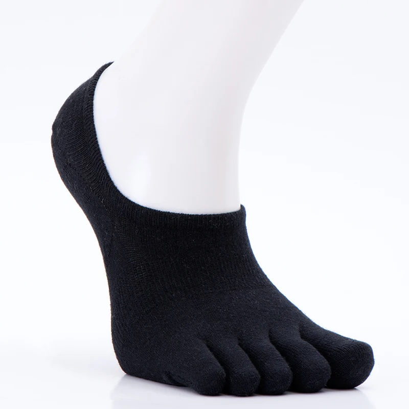 Cotton Socks Solid Color Boat Socks Women Men Black White Red Sweat Toe Socks Invisible Funny Five-finger Socks High Quality New
