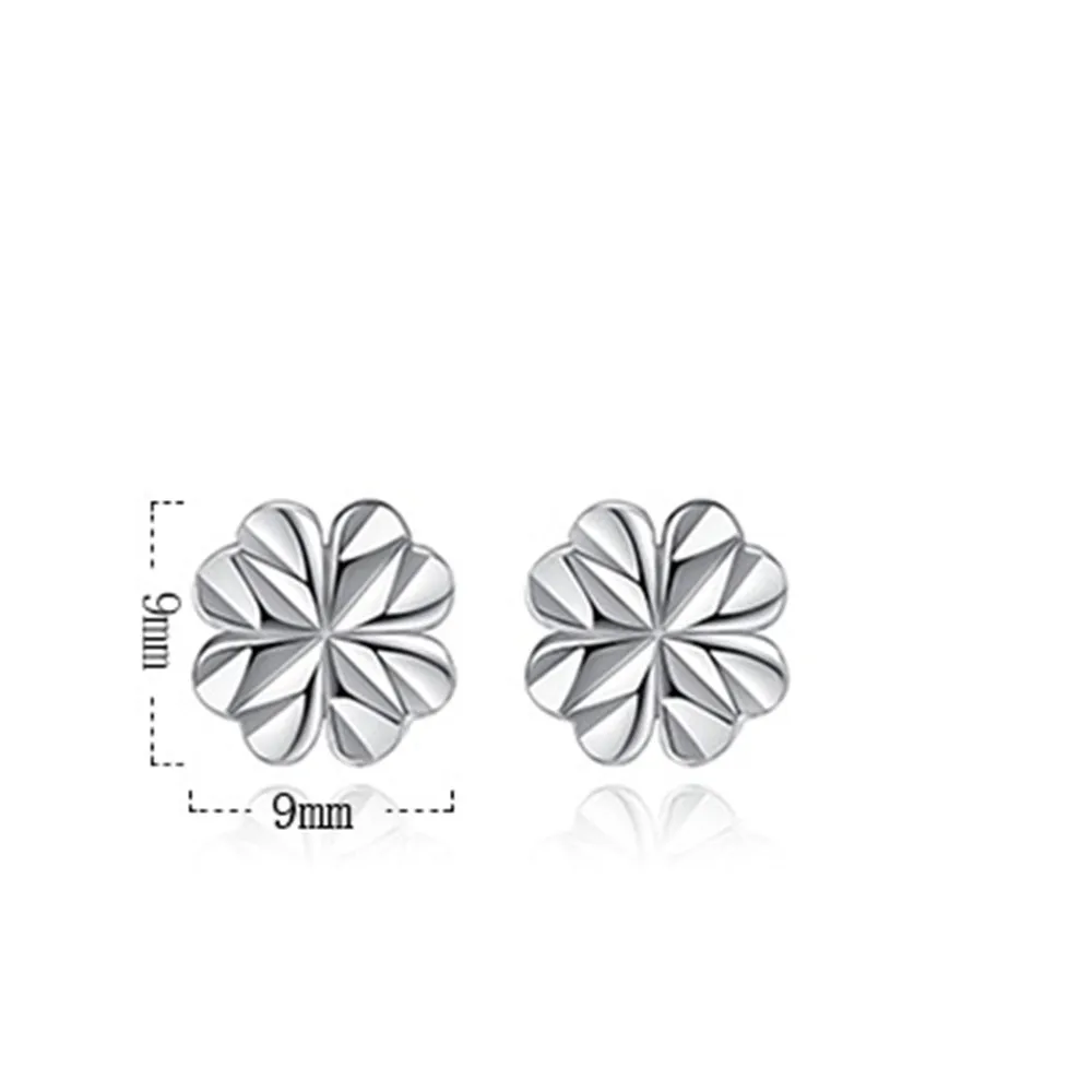 

NEHZY 925 Sterling Silver Stud Earrings High Quality Woman Fashion Jewelry New Flower Lucky Four Leaf Clover Hot Sale Earrings