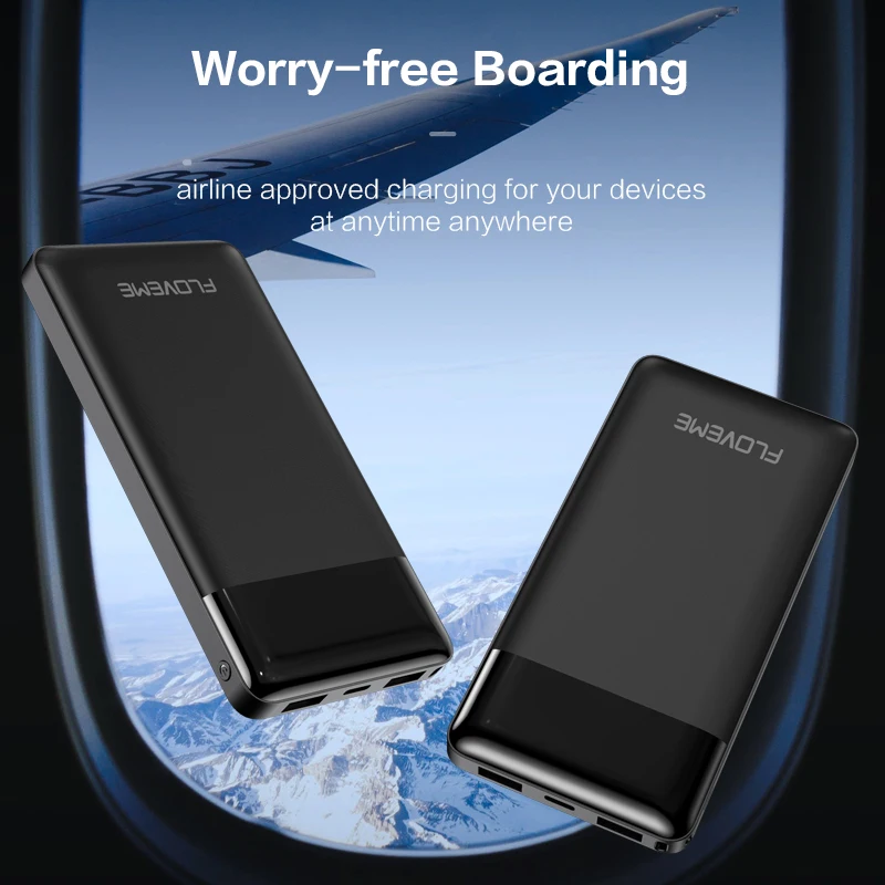 

FLOVEME Power Bank 10000mAh Portable Phone External Battery Charger Dual USB Charging Powerbank for iPhone Xiaomi PoverBank