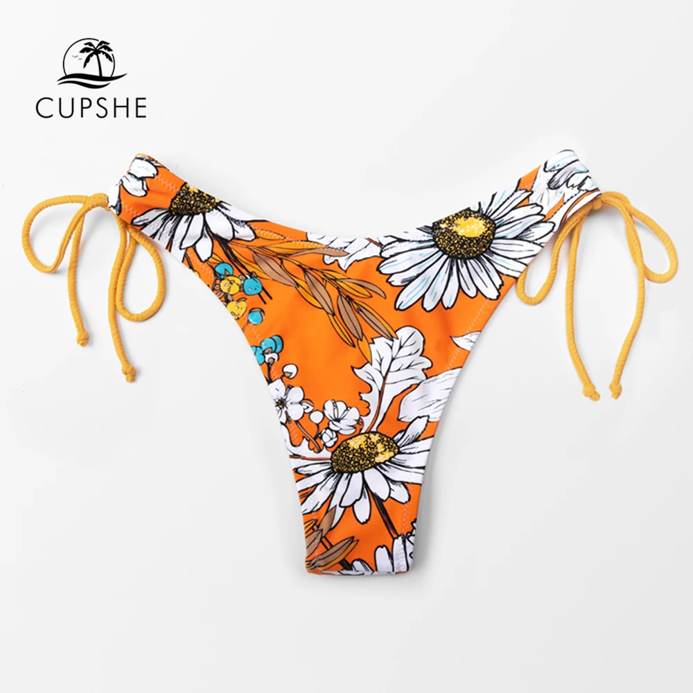 Трусики-стринги CUPSHE Daisy с цветочным принтом и завязкой по бокам заниженной талией