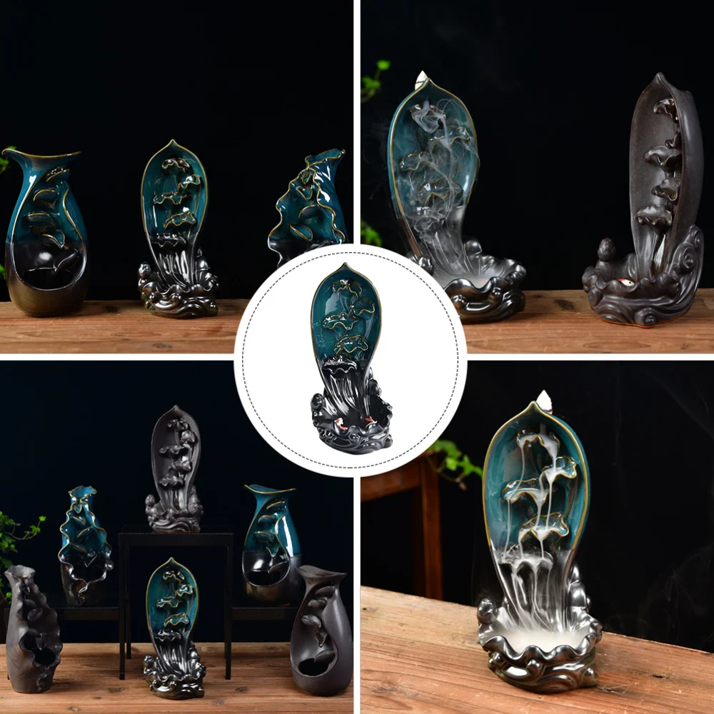 

1pc Ceramic Backflow Incense Holder Vintage Aroma Therapy Incense Burner