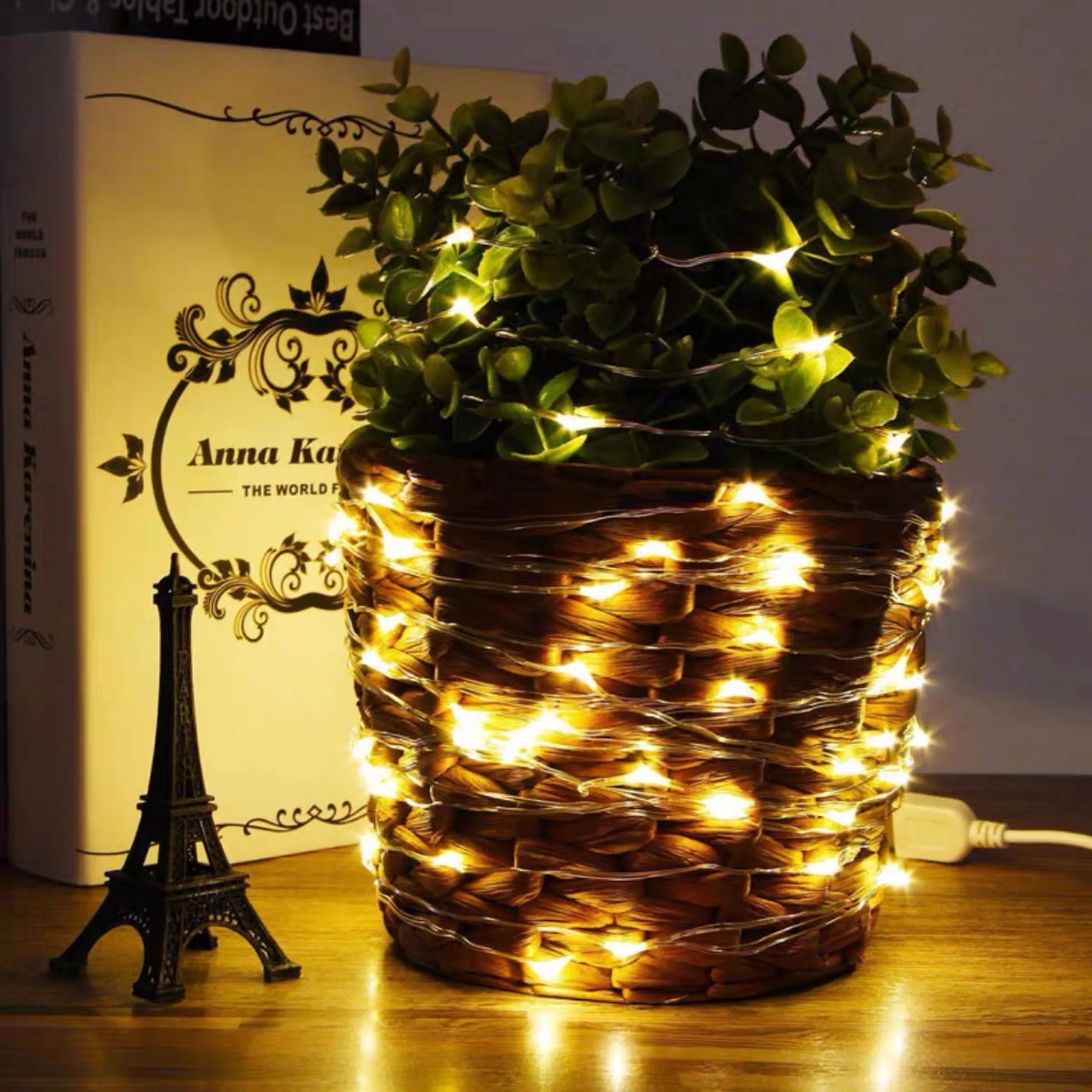 Светодиодная гирлянда 2 м 3 5 медная проволока многоцветная домашний Декор