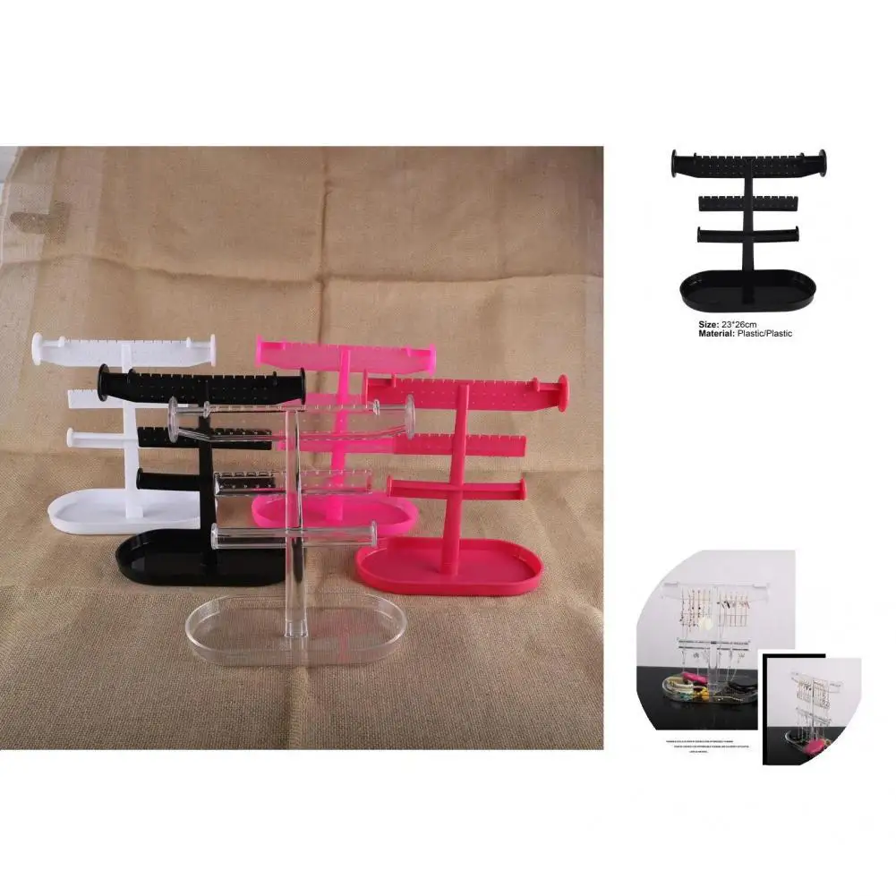 

Practical Good Necklace Ring Ear Studs Display Stand Desktop Decor 5 Colors Earrings Organizer Multipurpose for Household