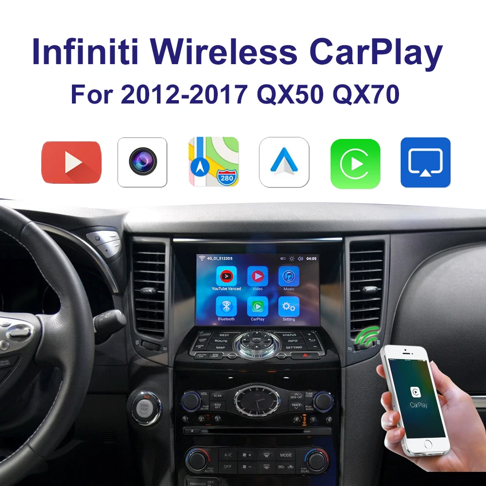 Автомобильный интерфейс Carplay без записи поддержка Iphone Android Автомобильное видео