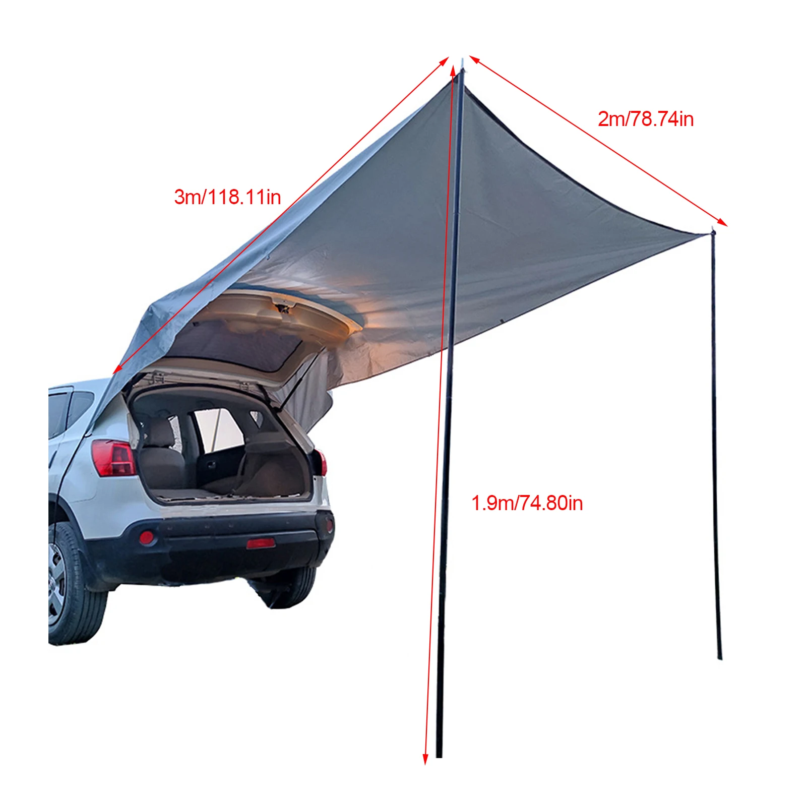 

New Car Shelter Shade Camping Side Car Roof Top Tent Awning Waterproof UV Portable Camping Tent Automobile Rooftop Rain Canopy