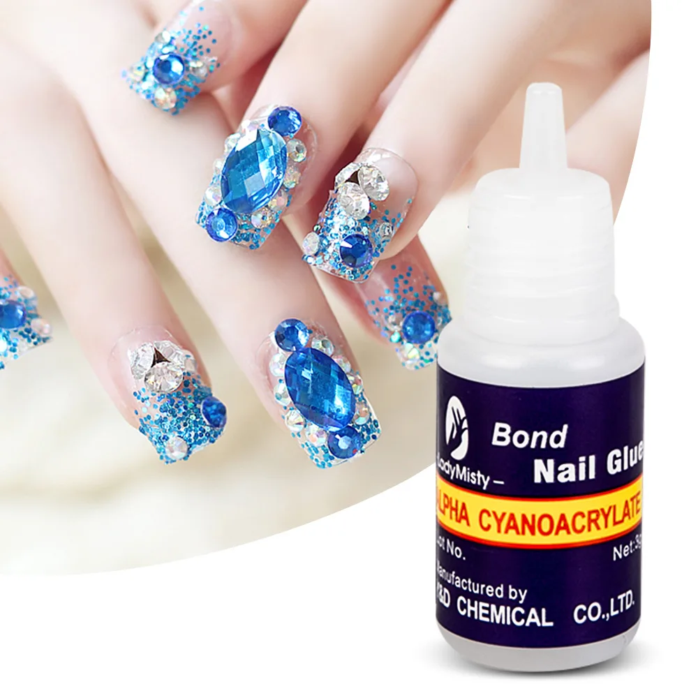 Ложный клей для нейл арта ногтей УФ акриловые стразы декоративные наклейки
