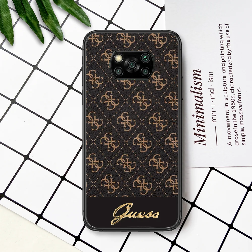 

Luxury Brand Guessing Phone Case For Xiaomi Mi Note 10 A3 9 MAX 3 A2 8 9 Lite Pro Ultra black Coque Tpu Cover Silicone Hoesjes