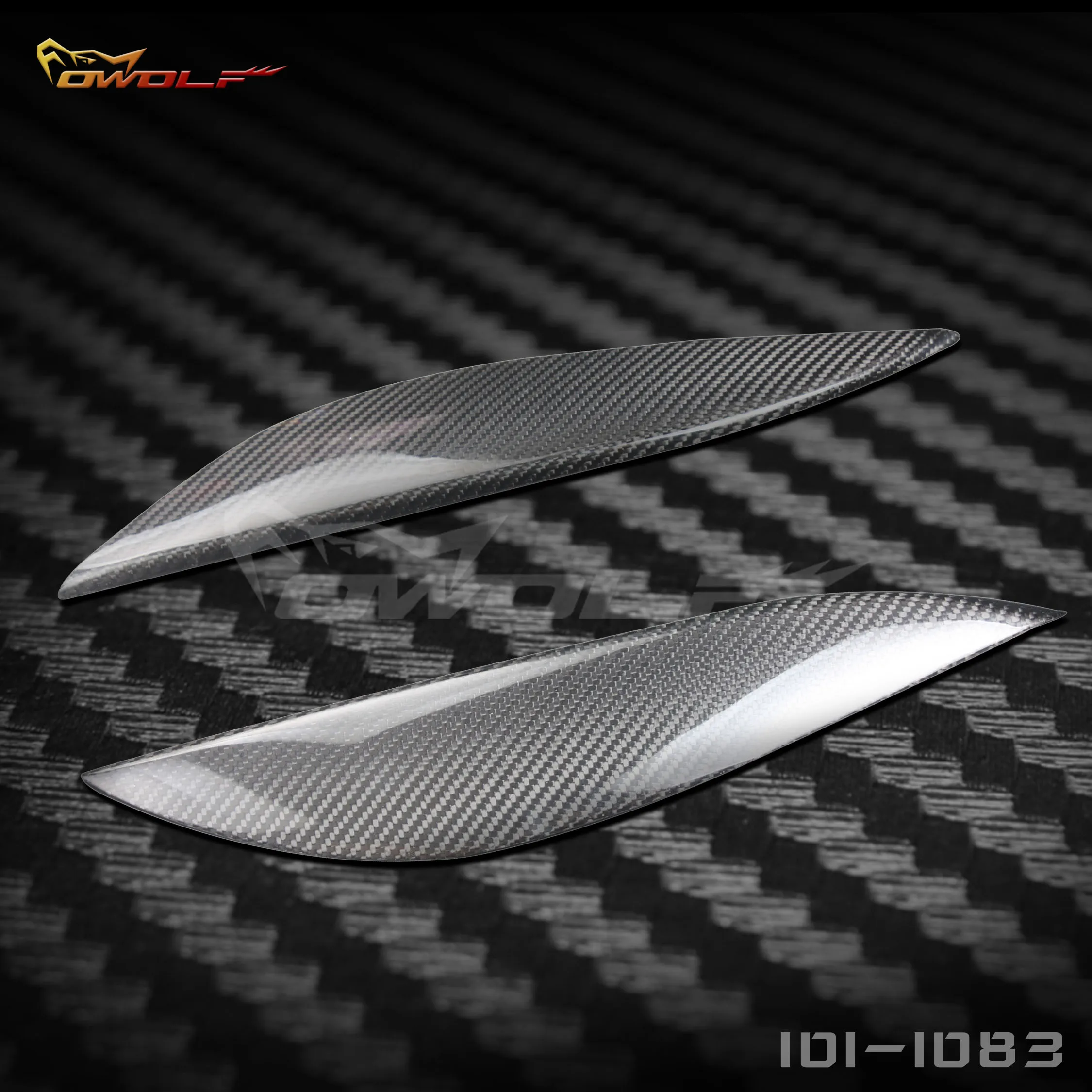 

For Honda Civic 2001-03 Carbon Fiber Lamp Eyebrow 2PCS 3M Black