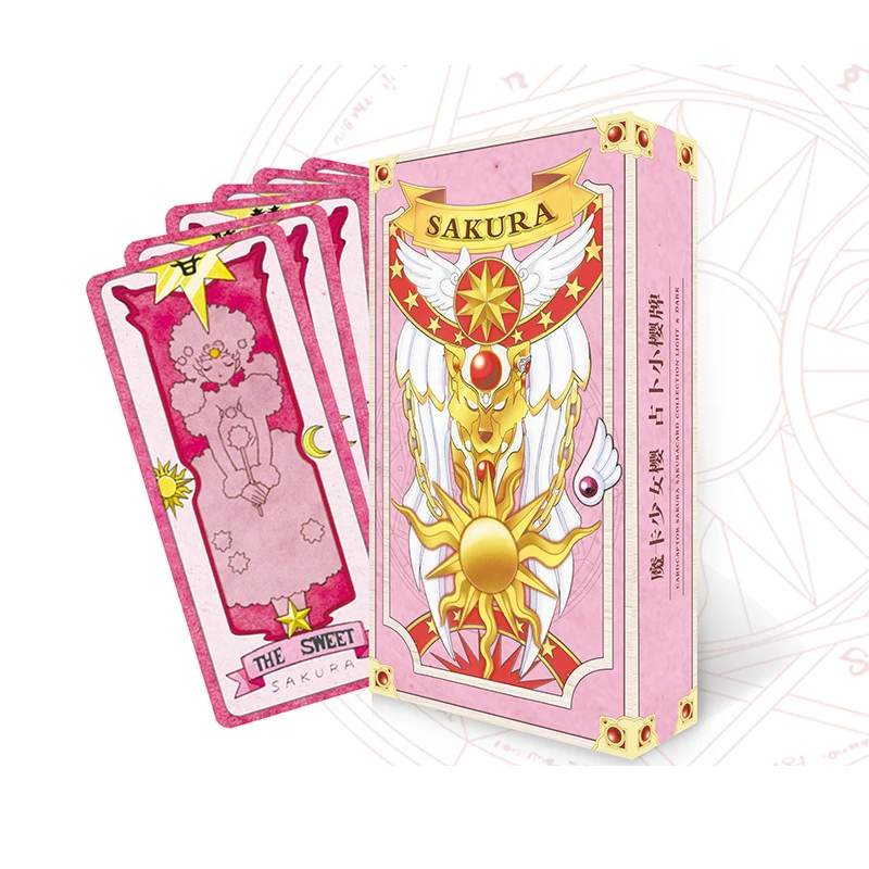 1 комплект Аниме Cardcaptor Sakura Clow Card Косплей prop KINOMOTO SAKURA Card captor карты с Сакурой Таро - Цвет: pink