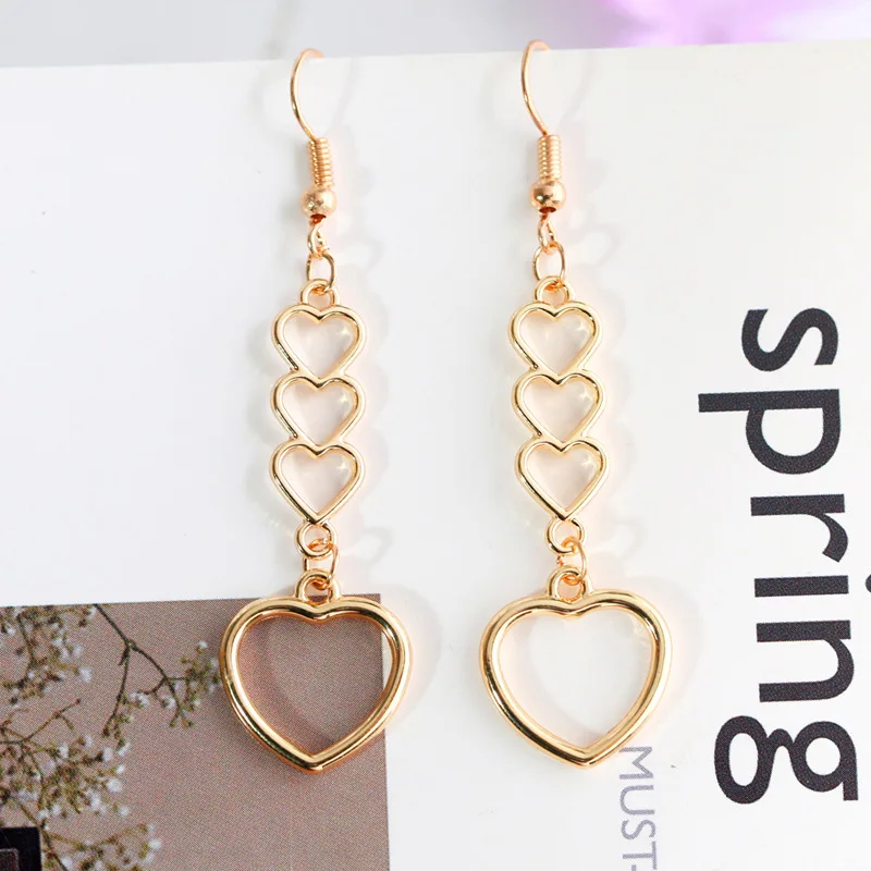 Женские многослойные серьги бабочки длинные геометрические с подвесками