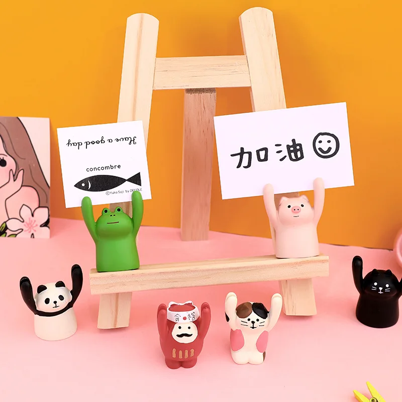 Милые Мультяшные Животные Кошки свиньи Статуэтки из смолы семейная садовая