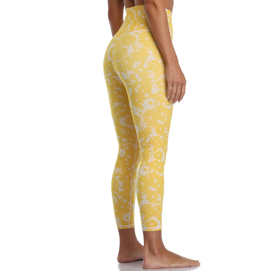 

Women Yoga Pants Summer fashion Printed high waist Stretch hip lift fitness Running casual shorts yoga pants Tight Fitness Pants