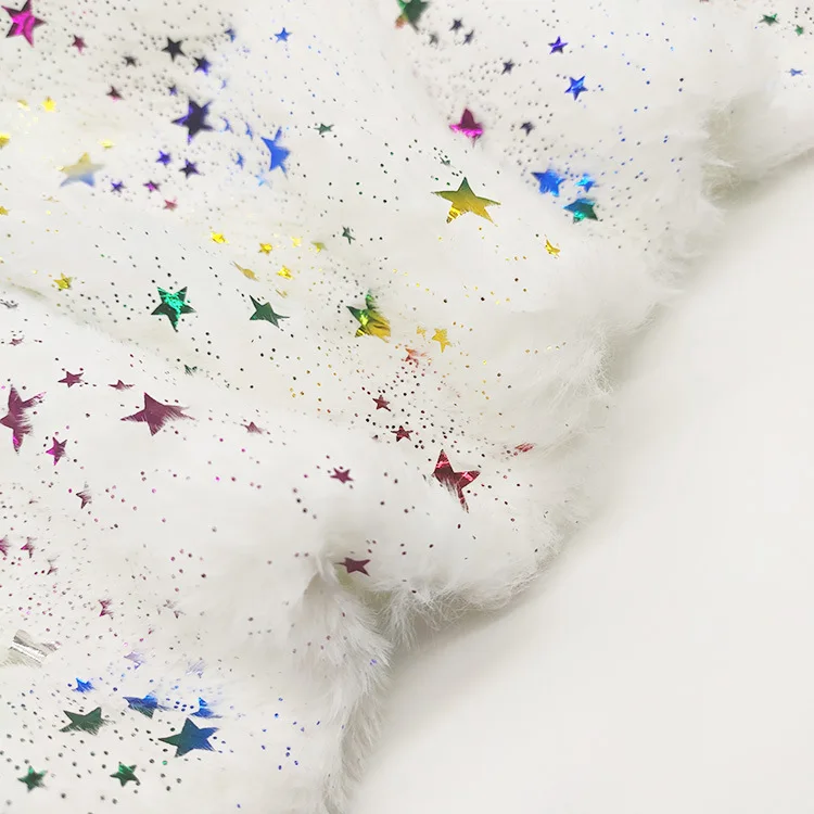 ПЭВ бархат бронзовый красочные маленькие звезды кролик горячее серебро