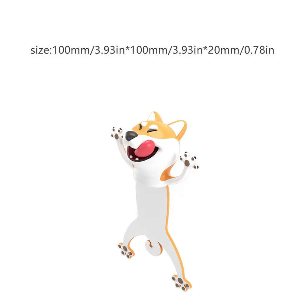 

3D Stereo Cartoon Marker Animal Bookmarks Original Cute Cat PVC Material Funny Student School Stationery Gift Bookmark