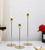 gold brass candle holders wrought iron candlestick stand metal candelabra wedding dinning table party decor golden ornaments