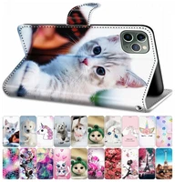 for cases huawei p smart 2018 plus 2019 p smart z flip leather book cover phone coque cute box tiger wolf lion cat dog dp08f