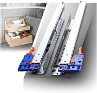 1 pair under mount drawer runners full extension soft close concealed furniture drawer slides with couplings 3 full extension