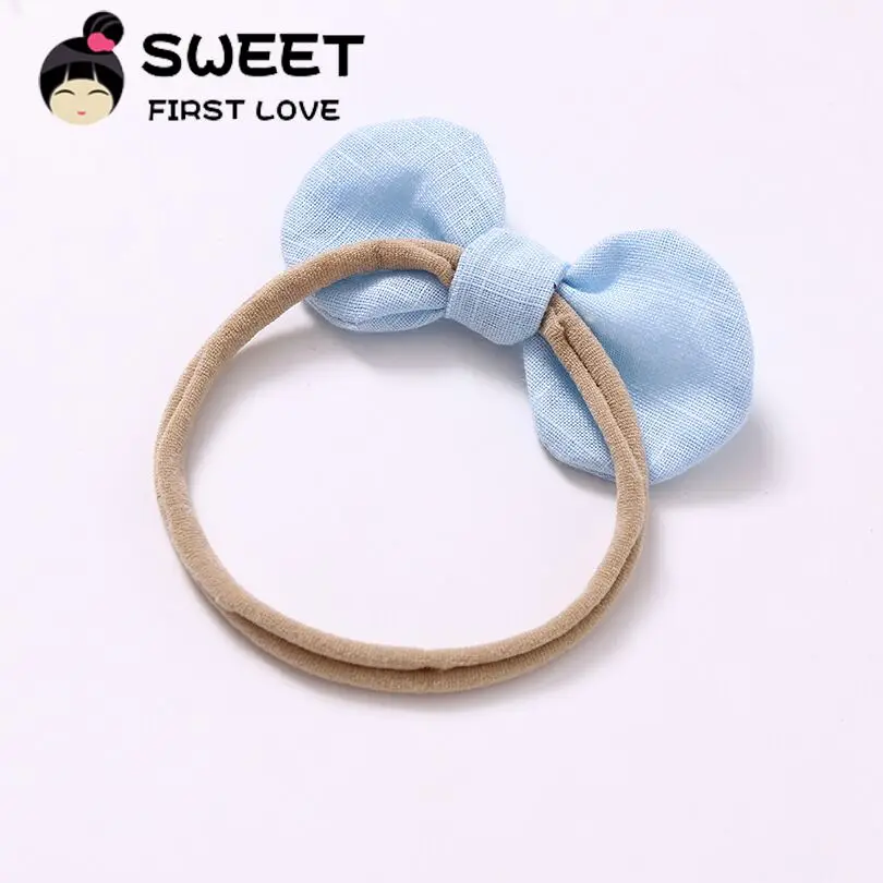 Милые нейлоновые повязки на голову с бантом для детей мягкие заколки волос из