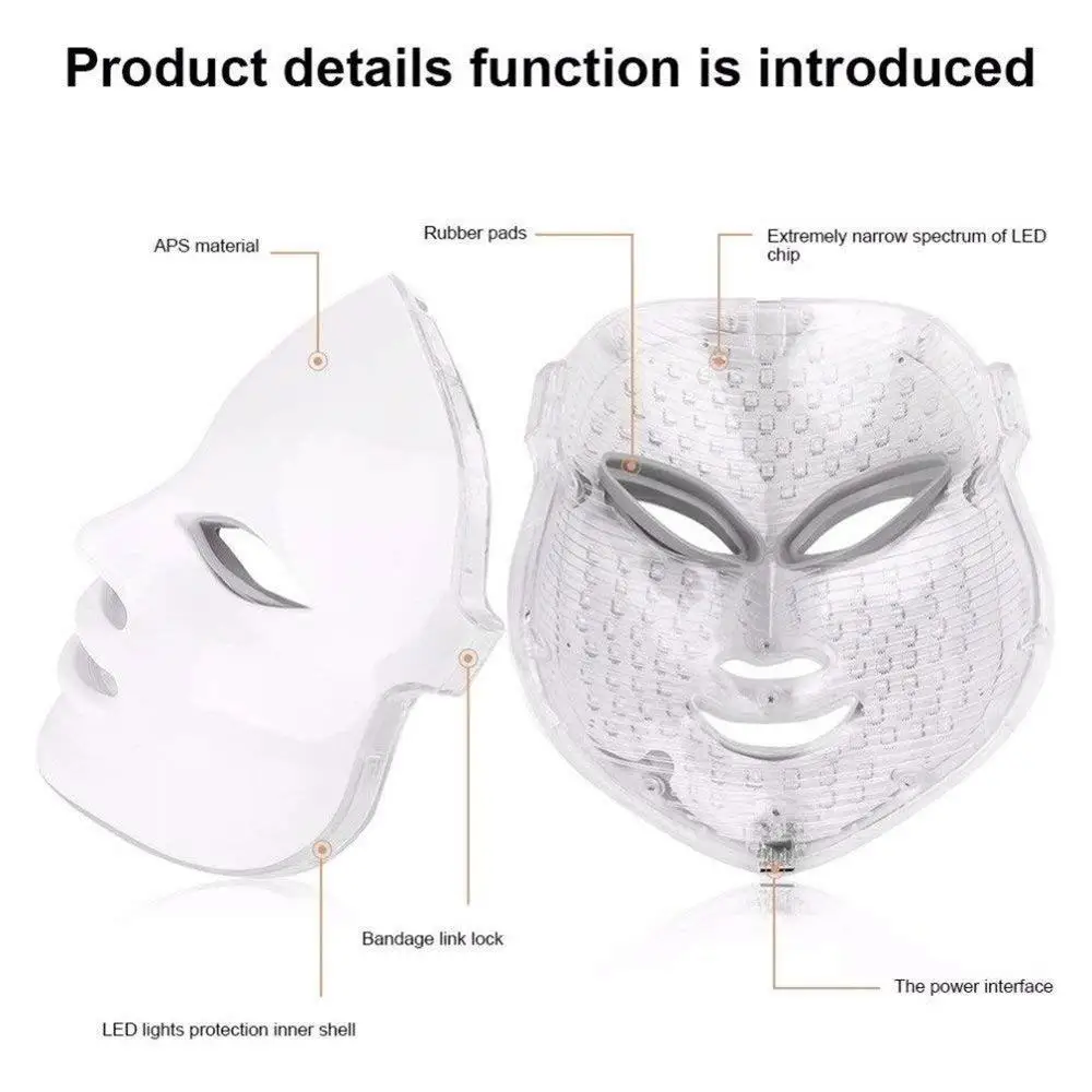 

7 Colors Led Facial Mask Led Korean Photon Therapy Face Mask Machine Light Therapy Acne Mask Neck Beauty Light LED Skin Care