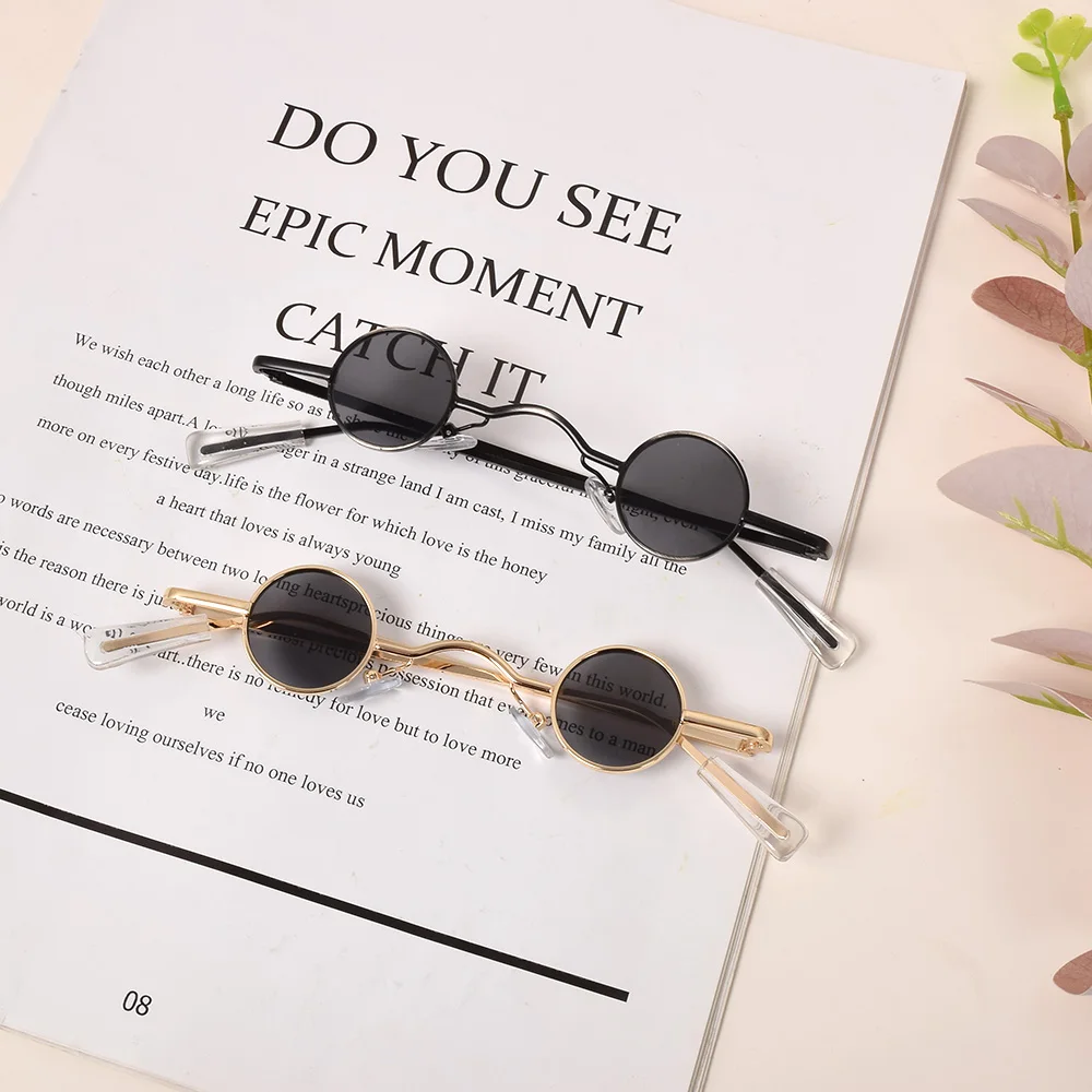 

Retro Mini Sunglasses Round Men Metal Frame Gold Black Red Small Round Framed Sun glasses For Women eye care Accessories