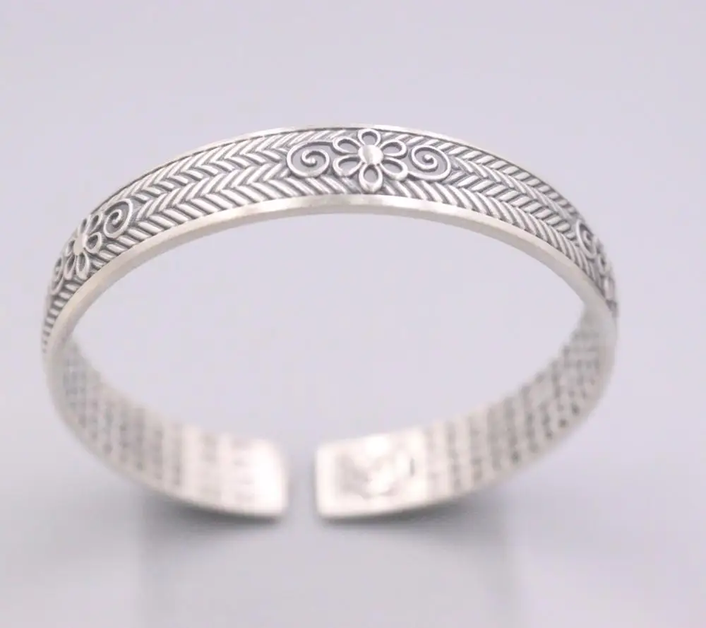 Новый однотонный 925 пробы серебряный браслет с цветочным узором и буддистскими