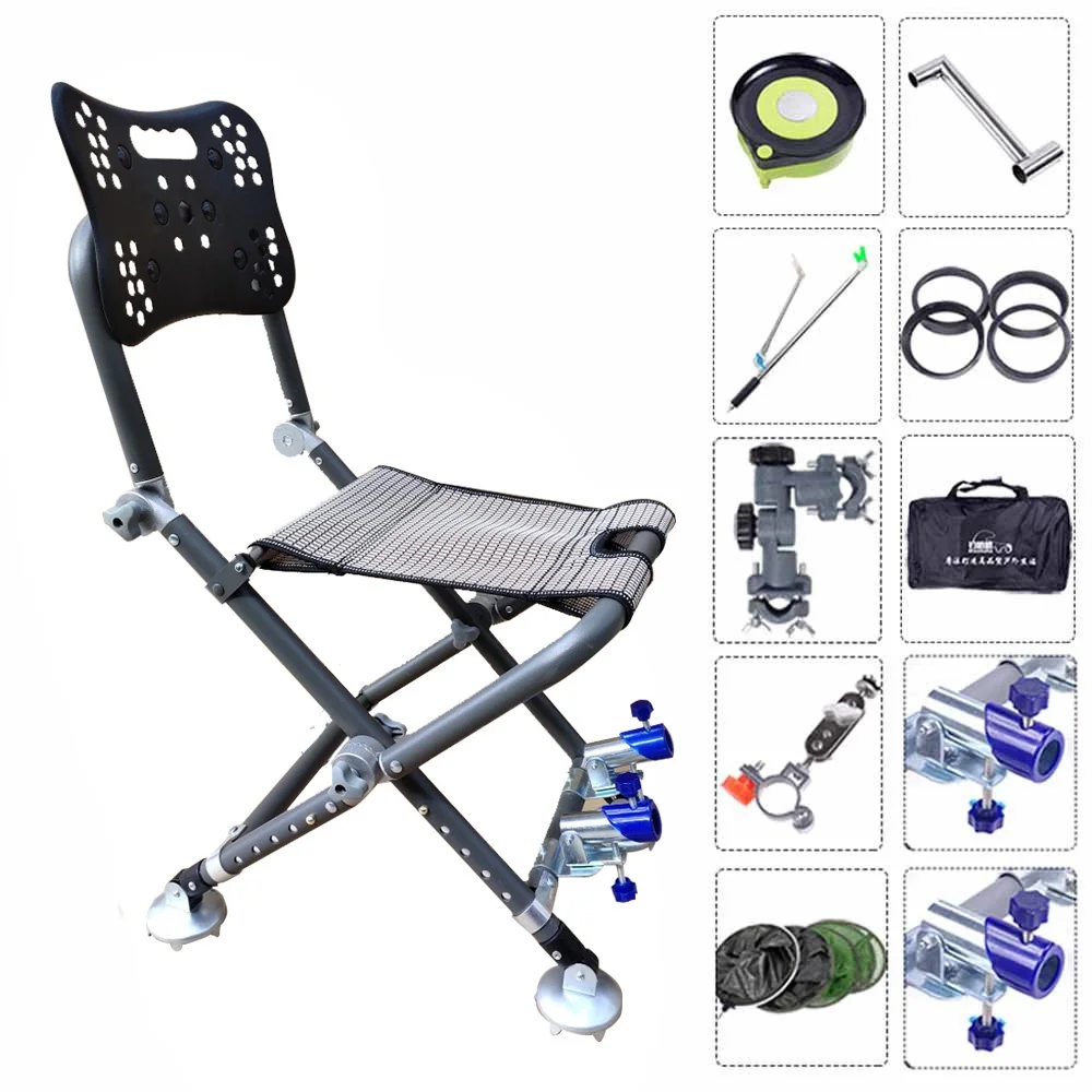 

Fishing Chair Outdoor Folding Chair Foot Drag Retractable Portable Chair For Camp Travel Beach Picnic Festival Hiking