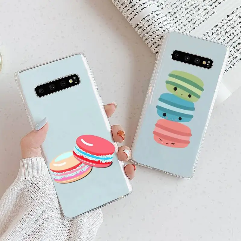 

Macaron cute tasty food Phone Case Transparent For Samsung Galaxy A S Note 9 10 51 50 71 70 80 20 21 30s ultra plus
