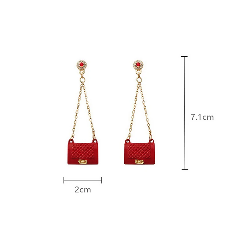 Unique Design Women Bag and High-heeled Shoes Earrings for Rhinestone Long Drop Christmas Party Korean Jewelry | Украшения и