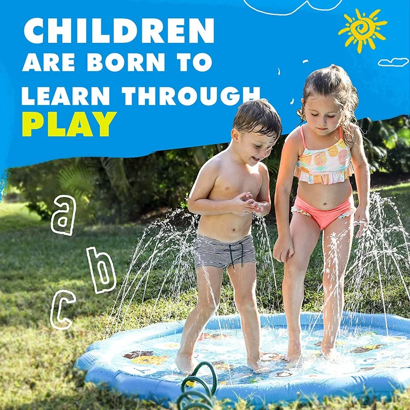 

3-In-1 Sprinkler for Kids, Splash Pad, and Wading Pool for Learning - Children's Sprinkler Pool