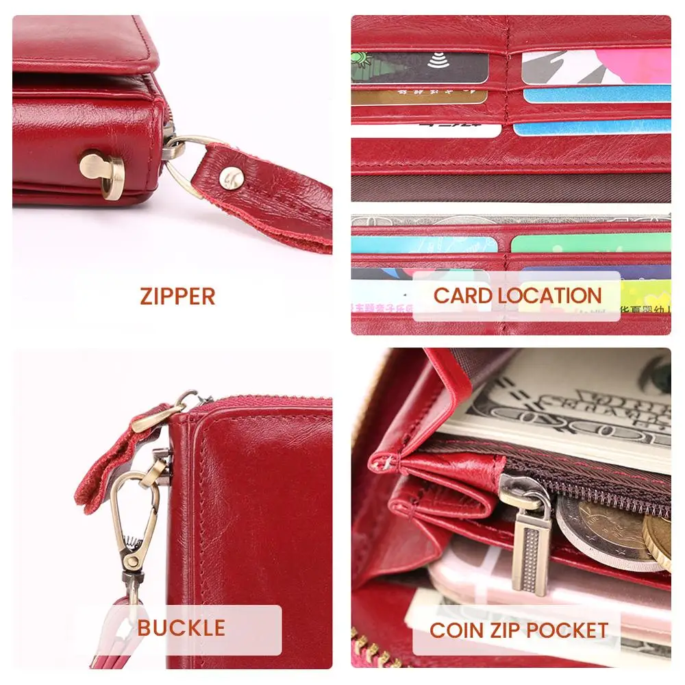 Многослойный женский кошелек Длинный из натуральной кожи чехол для телефона