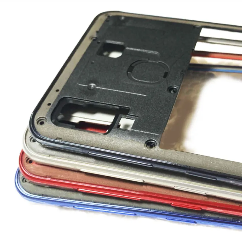 Для samsung A20 A30 A40 A50 A205F A305F A405F A505F спереди Корпус ЖК-дисплей средняя рамка задняя пластинчатый Корпус чехол-накладка