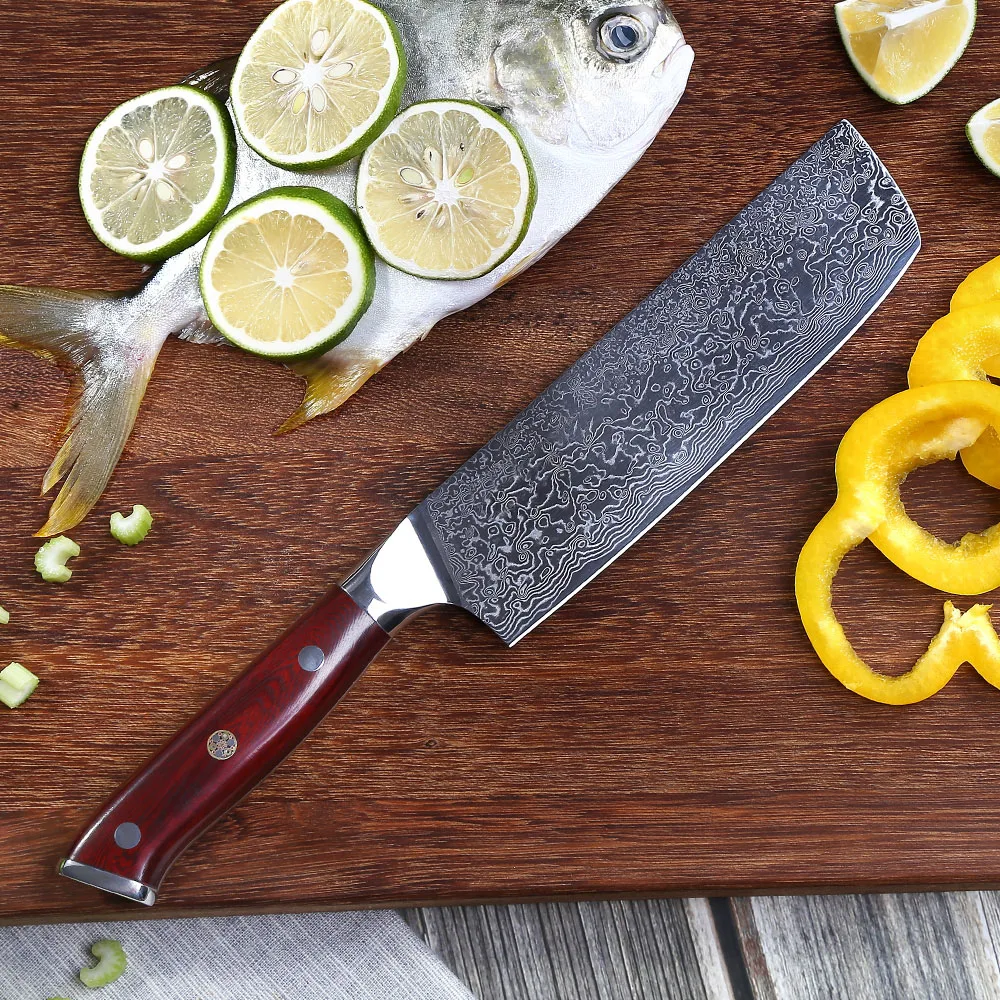 Дамасский нож FINDKING рукоятка из дамасской стали дамасское дерево 6 5 дюйма шеф 67