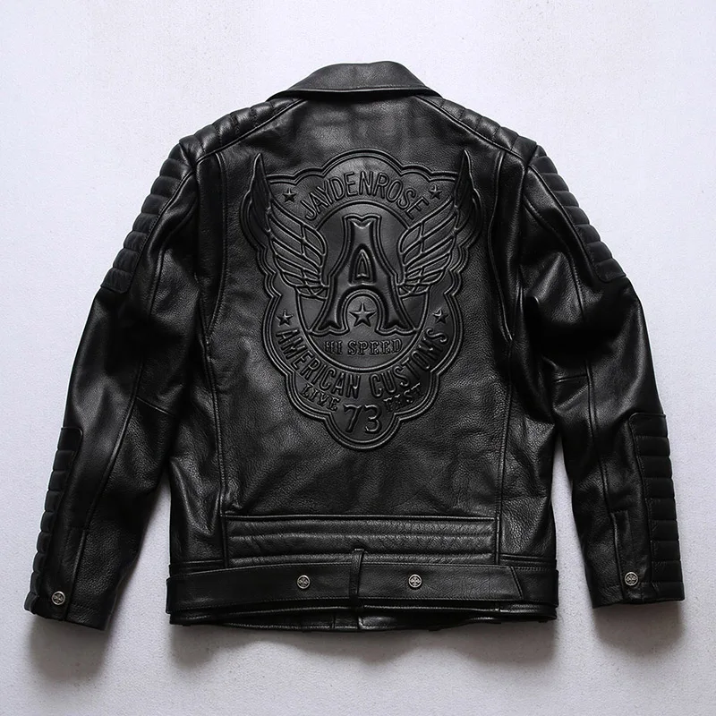 

A550 RockCanRoll Super Quality Coat Genuine Cow Leather Cowhide Stylish Durable Vintage Jacket