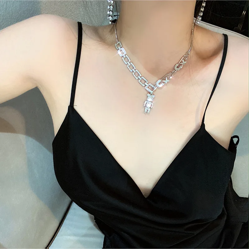 Креативная цепочка Стразы с жемчугом медведем кубинская индивидуальная в стиле