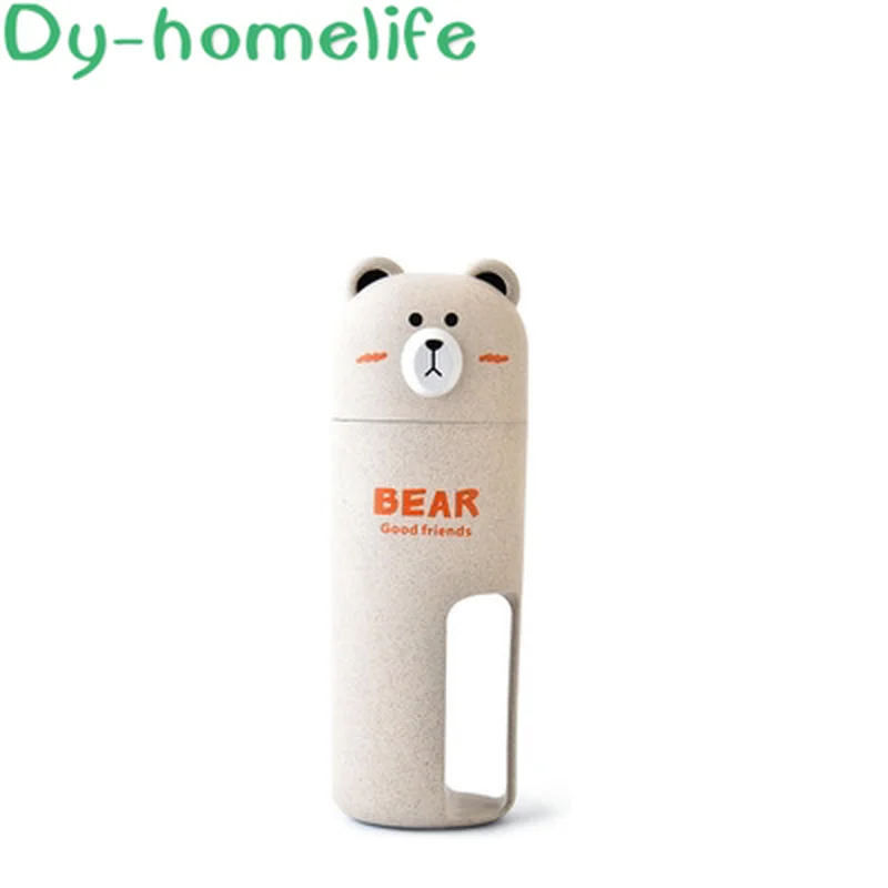 1 шт. портативная дорожная чашка для мытья с изображением медведя из пшеничного