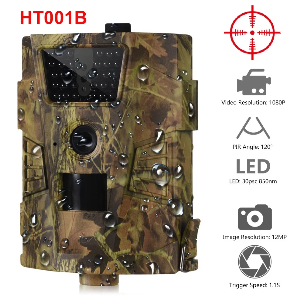 

HT001B Trail Hunting Camera 12MP 1080P Wildcamera Wild Surveillance Night Version Wildlife Scouting Cameras Photo Traps Track