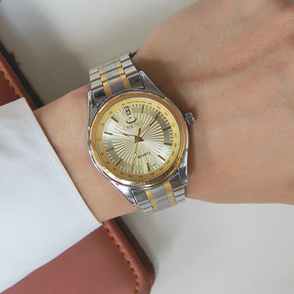 Часы наручные CHENXI Мужские кварцевые роскошные брендовые водонепроницаемые в