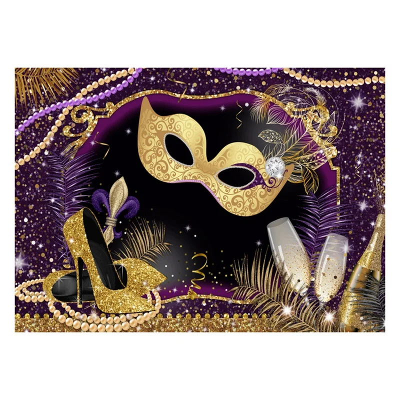 

W-707 Mask Birthday Party Photography Backdrops Masquerade Background for Photo