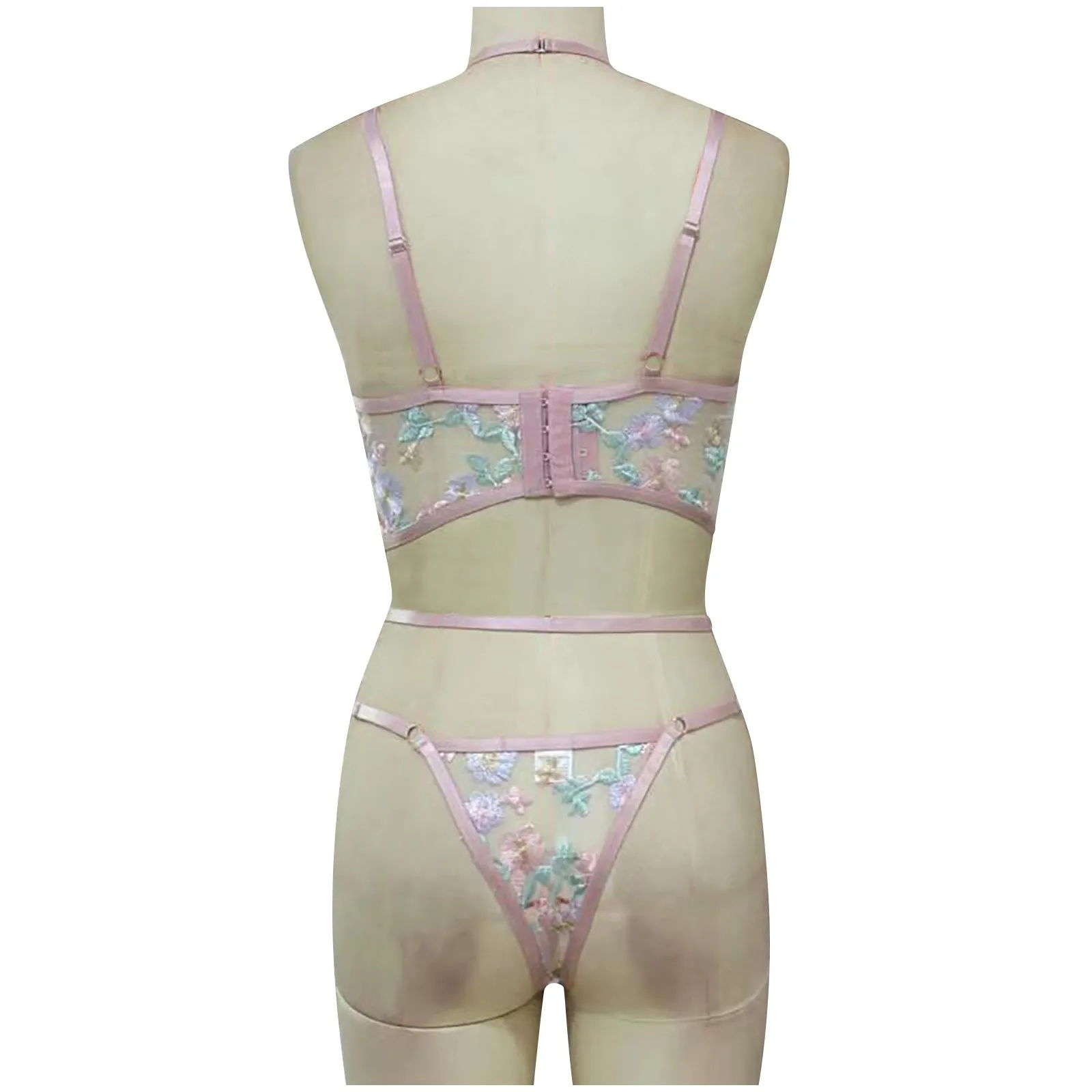 

2021 Sweet girl Color decals Sexy G-string Lace Lingerie Thong Sleepwear Pajamas New Fashion Women Chest Cush porno lingerie F4