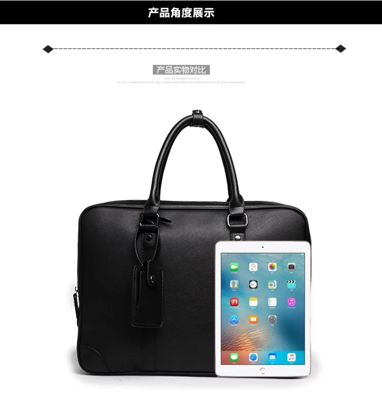 Leather Handbag for Men Real Leather Briefcase Male Business Travel Laptop Bag Men's Messenger Shoulder Bag
