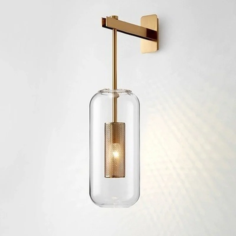 저렴한 로프트 빈티지 산업 에디슨 벽 조명 투명 유리 전등 갓 골동품 블랙 청동 벽 Sconces 조명 현대 랜턴 램프